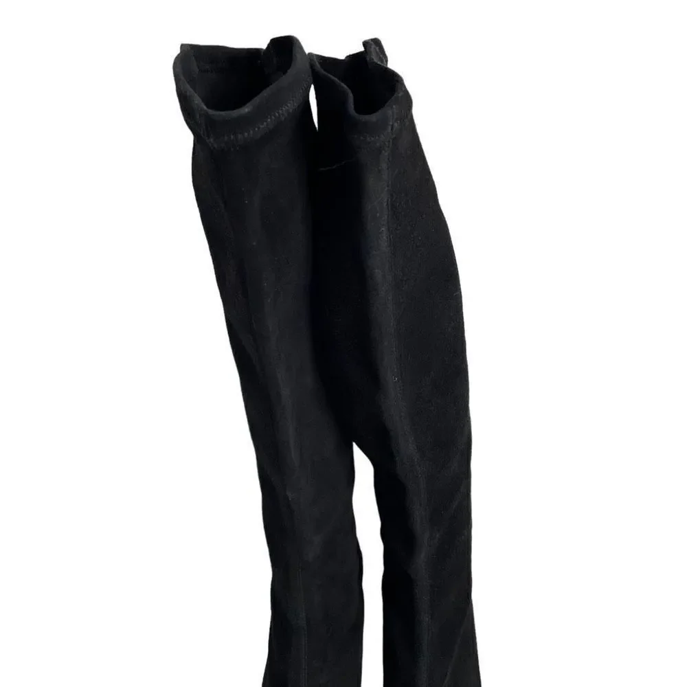 Diane von Furstenberg Henrietta knee suede Boots Size 8.5 Black/Camel Leopard‎